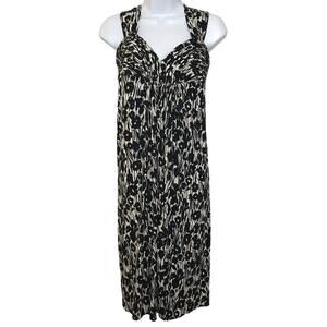 BCBGMaxAzria Women Size S Jersey Dress black & white Floral Sweetheart neckline